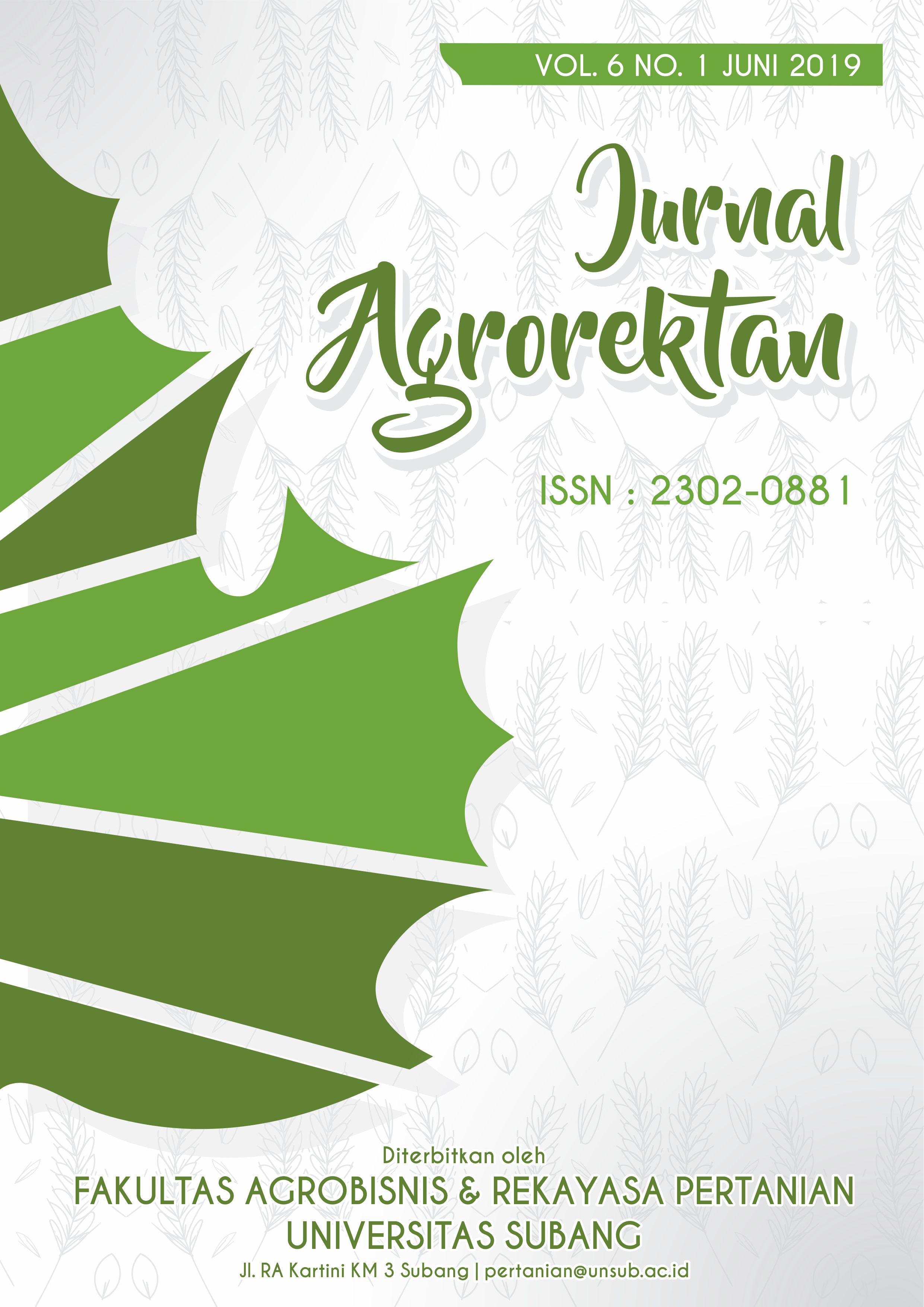 					View Vol. 6 No. 1 (2019): Jurnal Agrorektan
				