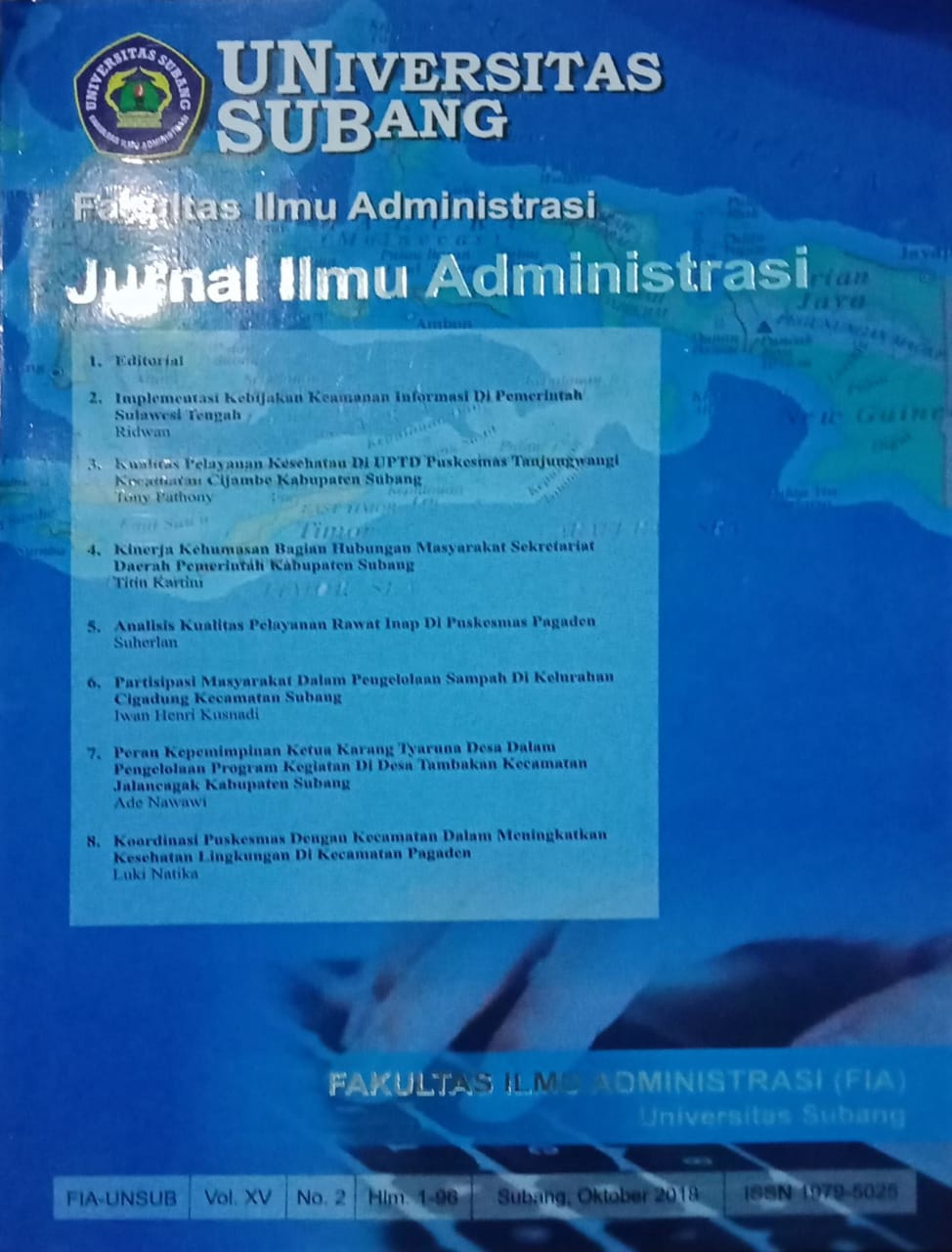 					View Vol. 15 No. 2 (2018): JIA : JURNAL ILMU ADMINISTRASI
				