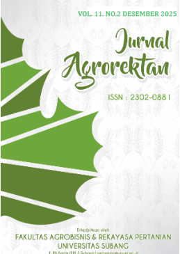 					View Vol. 11 No. 2 (2024): JURNAL AGROREKTAN
				